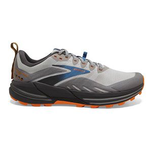 Brooks Cascadia 16 Trail Running Shoes - Mens, Grey/Blue/Orange | IE-ZAS756049